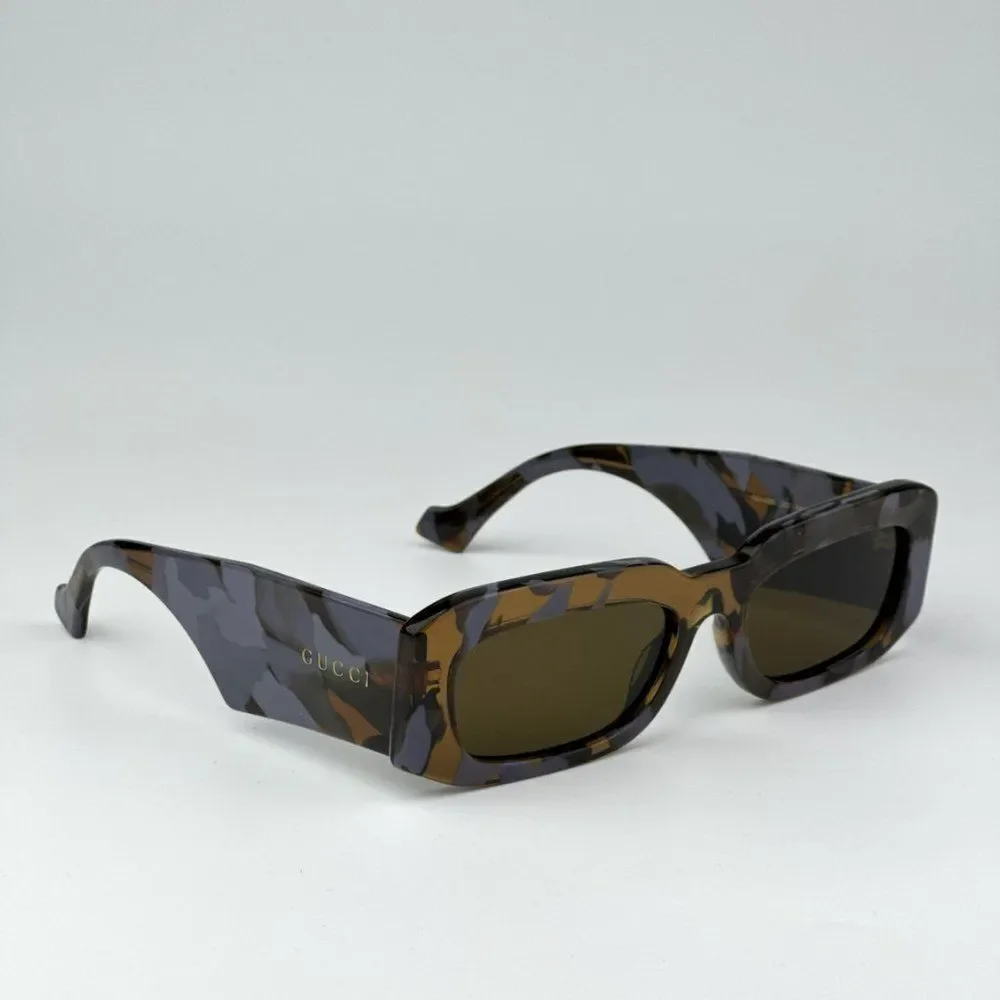 SALE! NEW Gucci GG1426S 003 Spotted Lilac Brown Unisex Rectangle Sunglasses